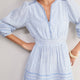 Georgina Dress - Blue/Ivory Stripe