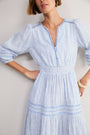 Georgina Dress - Blue/Ivory Stripe
