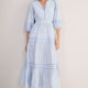 Georgina Dress - Blue/Ivory Stripe