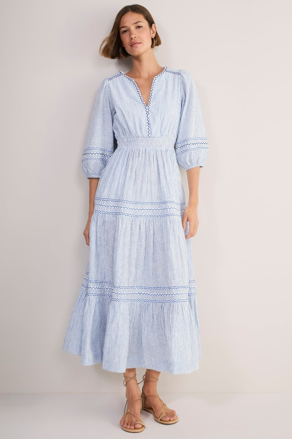 down to georgia dress blue WYSE London - Georgina catching back cutout.