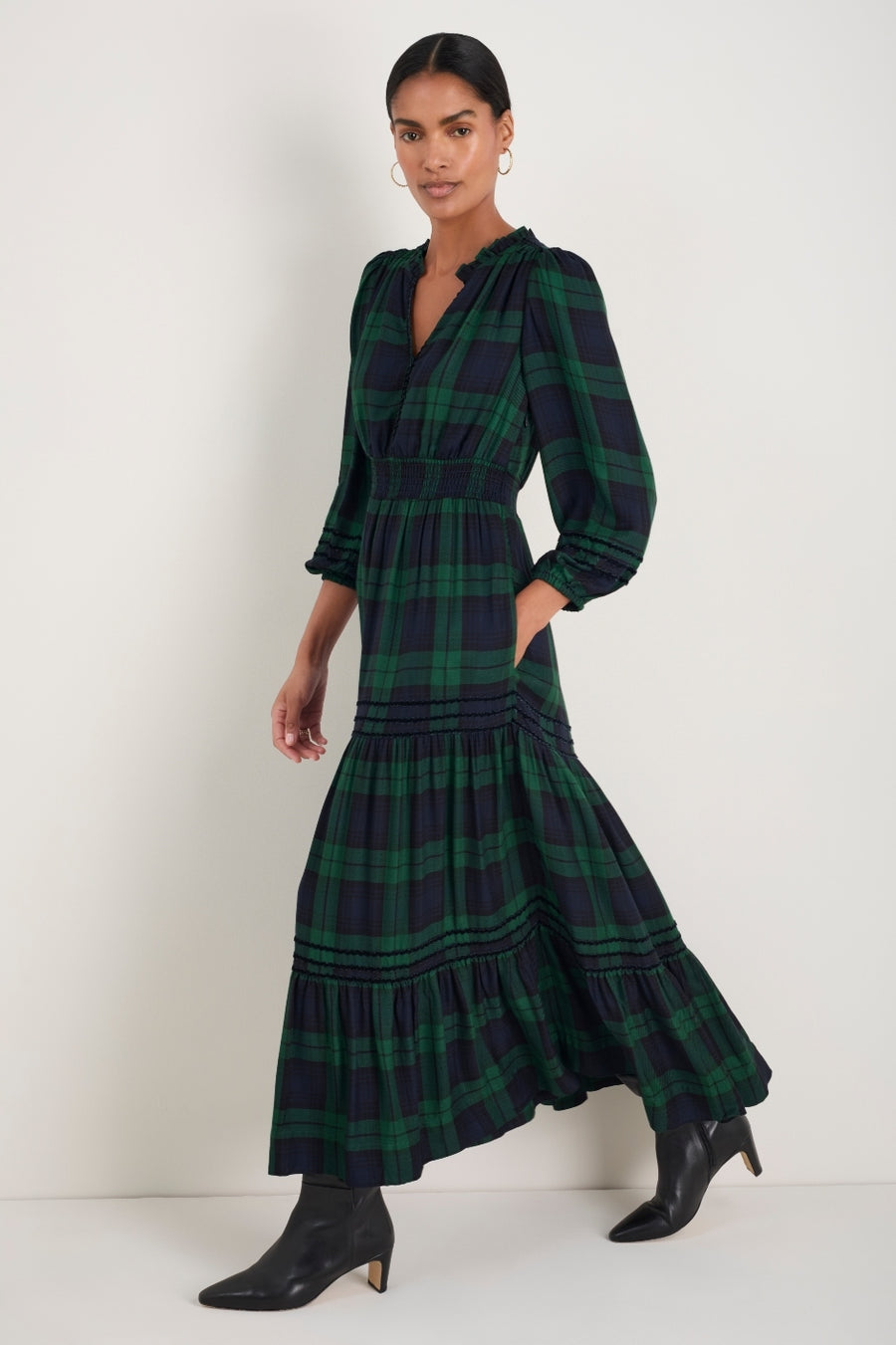Georgina Dress - Green Check