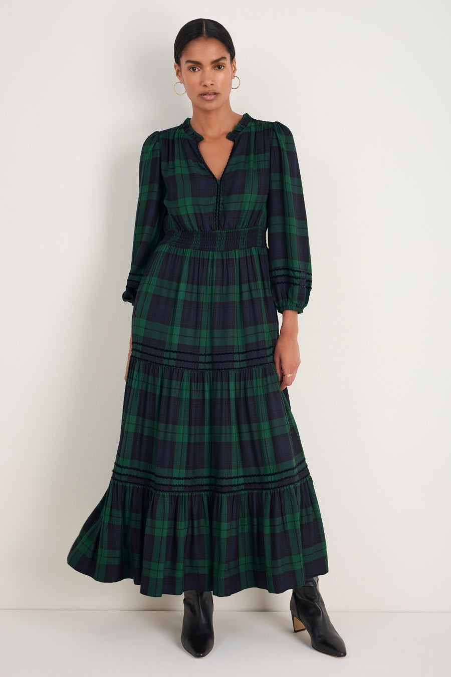 Georgina Dress - Green Check