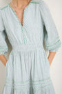 Georgina Dress - Sage Green/Ivory Stripe