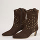 Goldie Studded Suede Ankle Boot - Chocolate