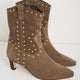Goldie Studded Suede Ankle Boot - Tan