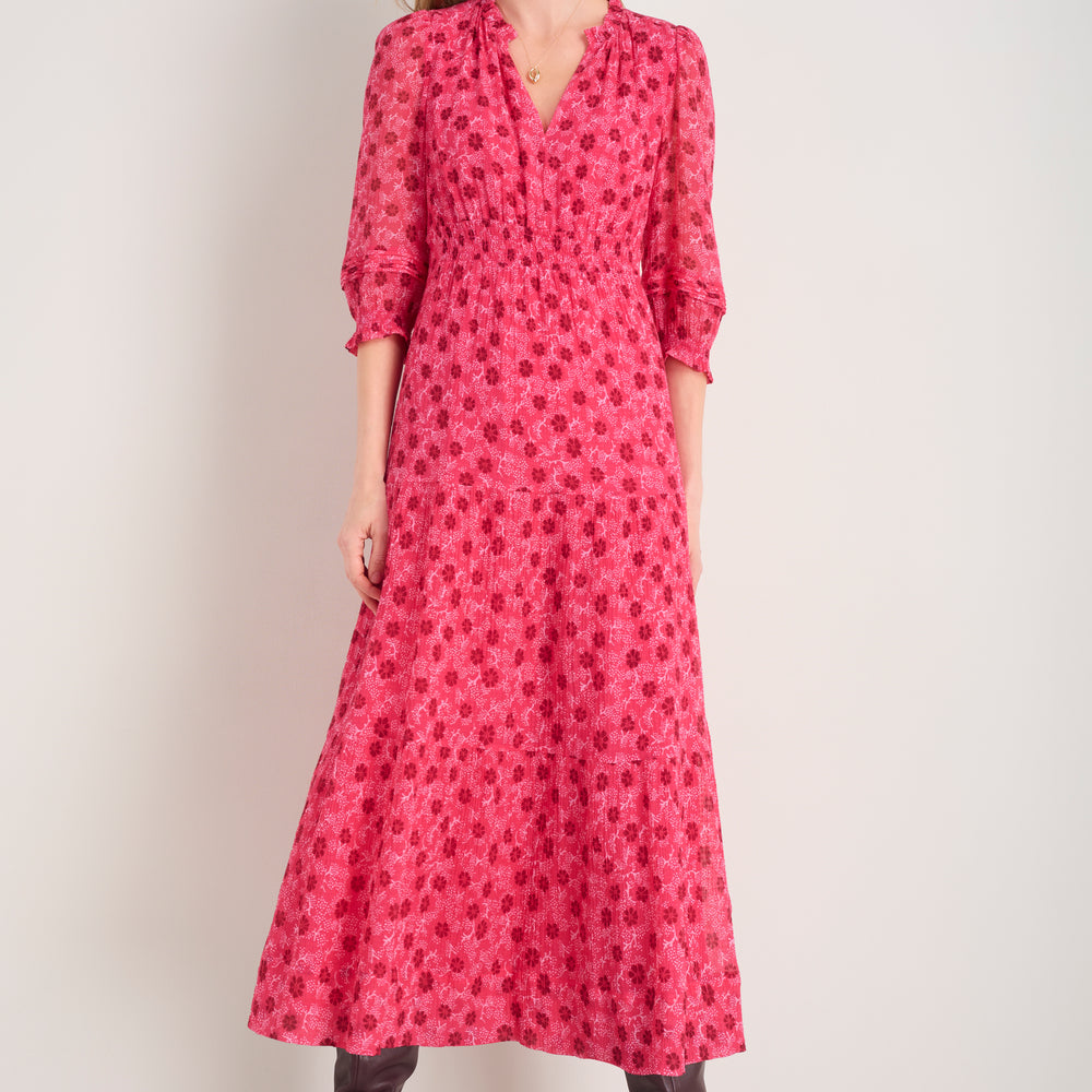 Grace Silk Blend Dress - Raspberry Wondering Daisy
