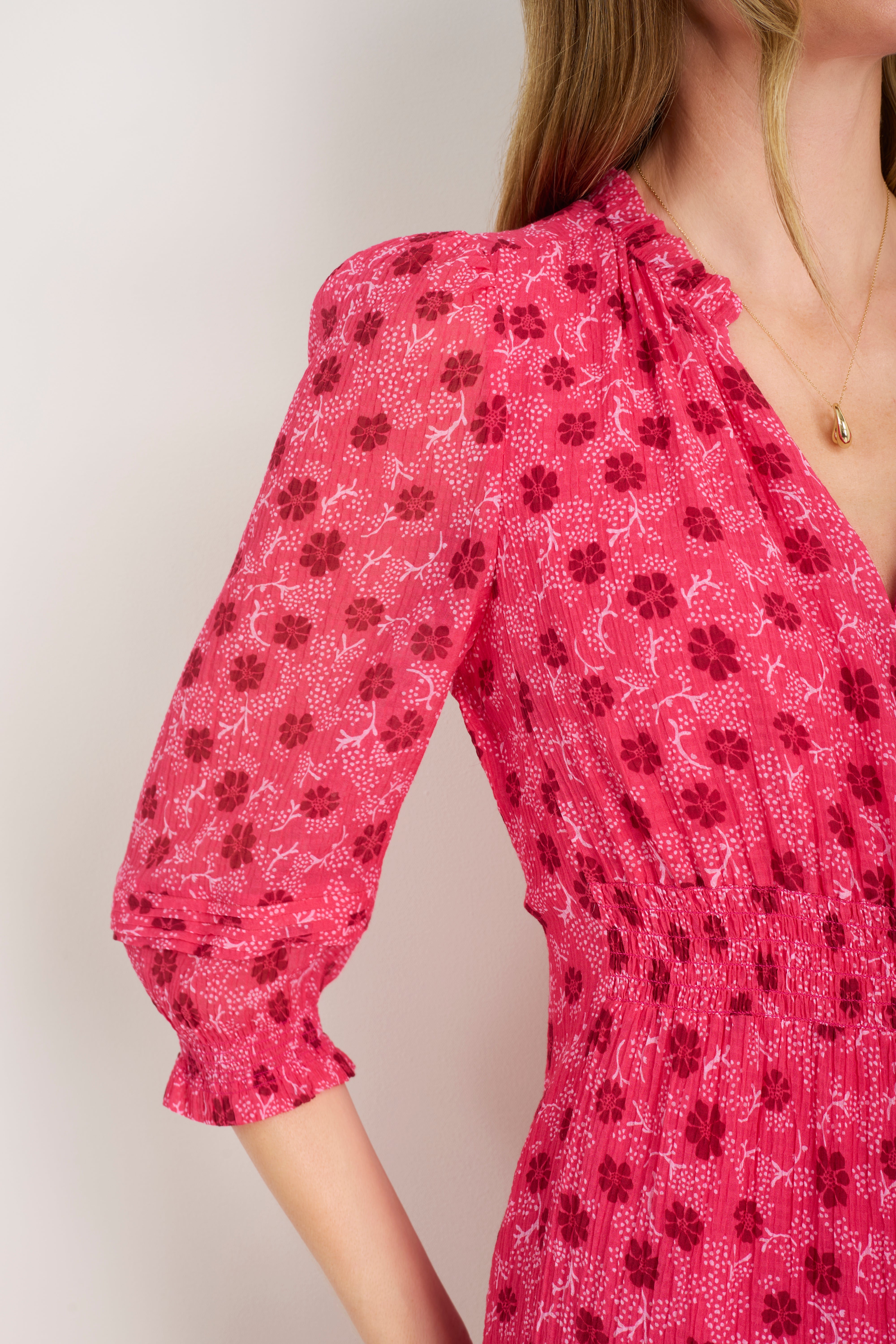 Grace Silk Blend Dress - Raspberry Wondering Daisy