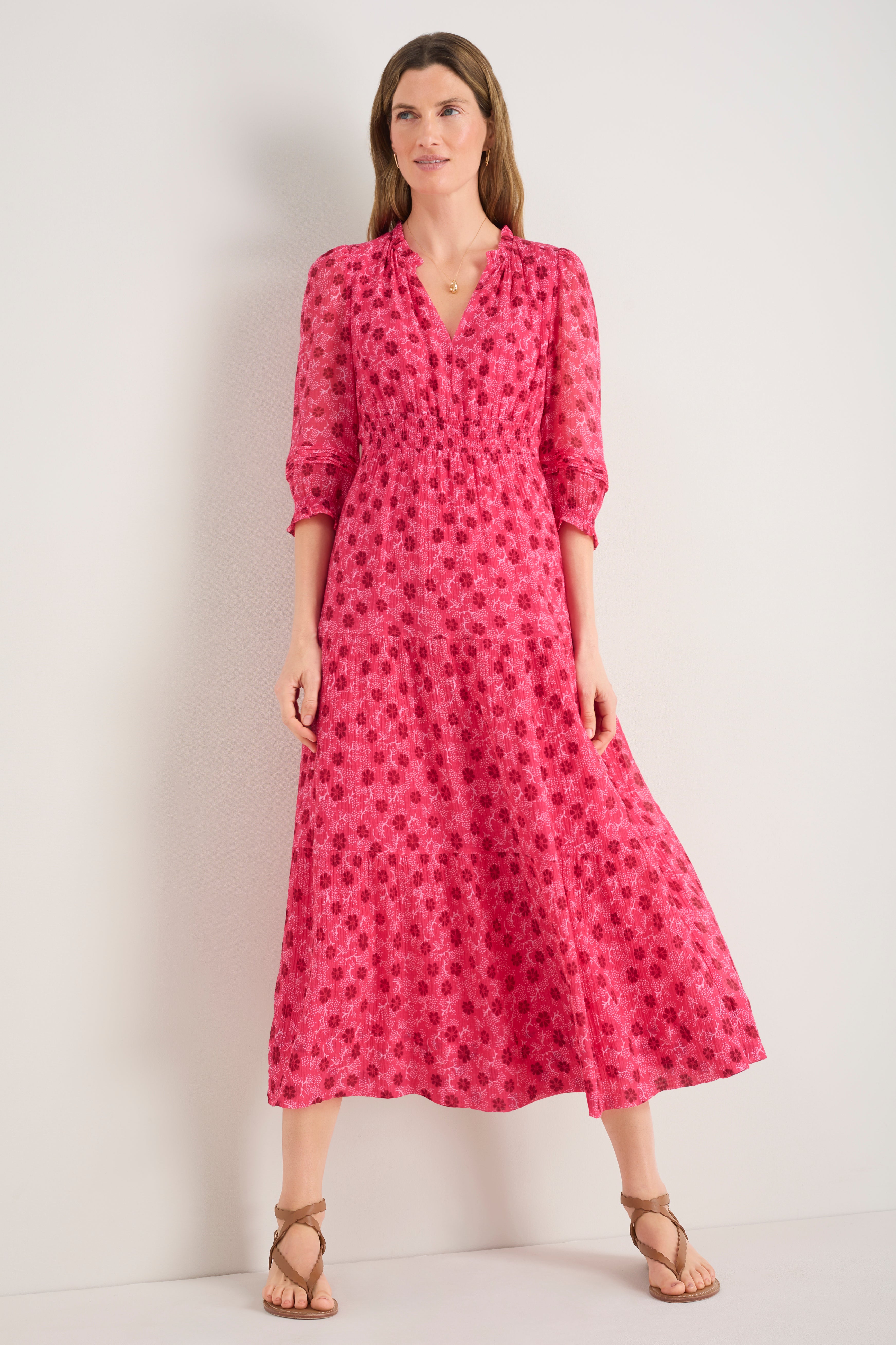 Grace Silk Blend Dress - Raspberry Wondering Daisy