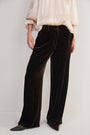 Grace Silk Velvet Trouser - Chocolate