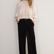 Grace Silk Velvet Trouser - Chocolate