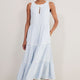 Hallie Halterneck Dress - Blue/White Stripe