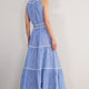 Hallie Halterneck Dress - Riviera Blue/White Stripe