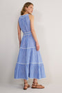 Hallie Halterneck Dress - Riviera Blue/White Stripe
