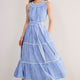 Hallie Halterneck Dress - Riviera Blue/White Stripe