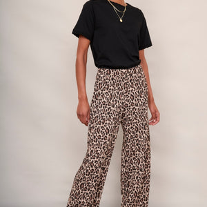 Isla Plisse Trouser - Leopard