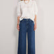 Imogen Cropped Wide Leg Jean - Mid Wash