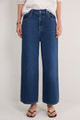 Imogen Cropped Wide Leg Jean - Mid Wash