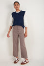 Ingrid Check Crop Trouser - Tan/Red Check