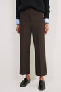 Ingrid Straight Leg Trouser - Black/Chocolate Check