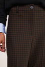 Ingrid Straight Leg Trouser - Black/Chocolate Check