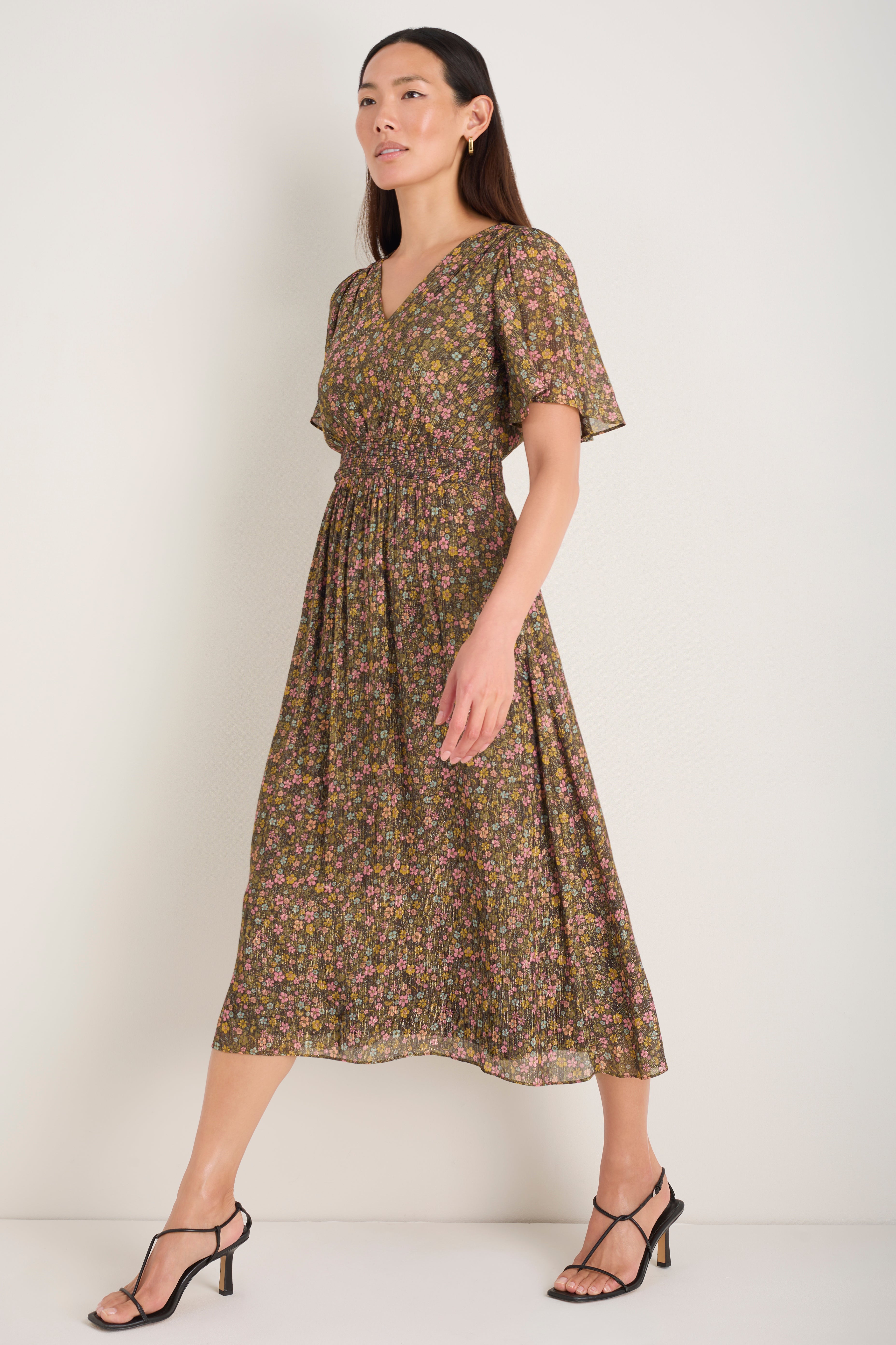 Iona Lame Dress - Retro Floral