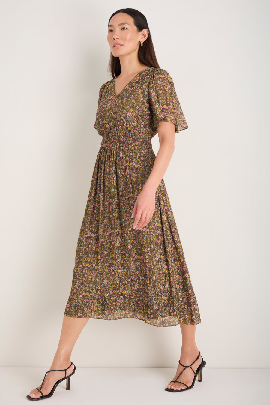 Iona Lame Dress - Retro Floral