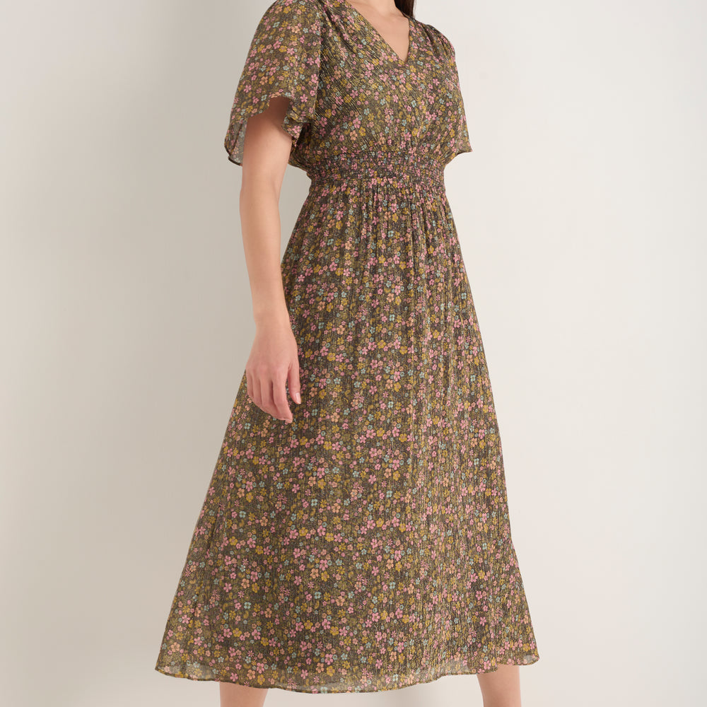 Iona Lame Dress - Retro Floral