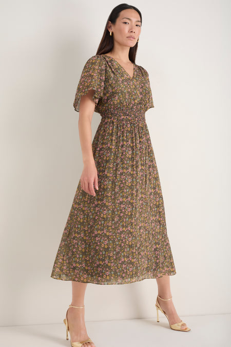 Iona Lame Dress - Retro Floral