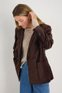 Iris Cotton Velvet Blazer - Cocoa