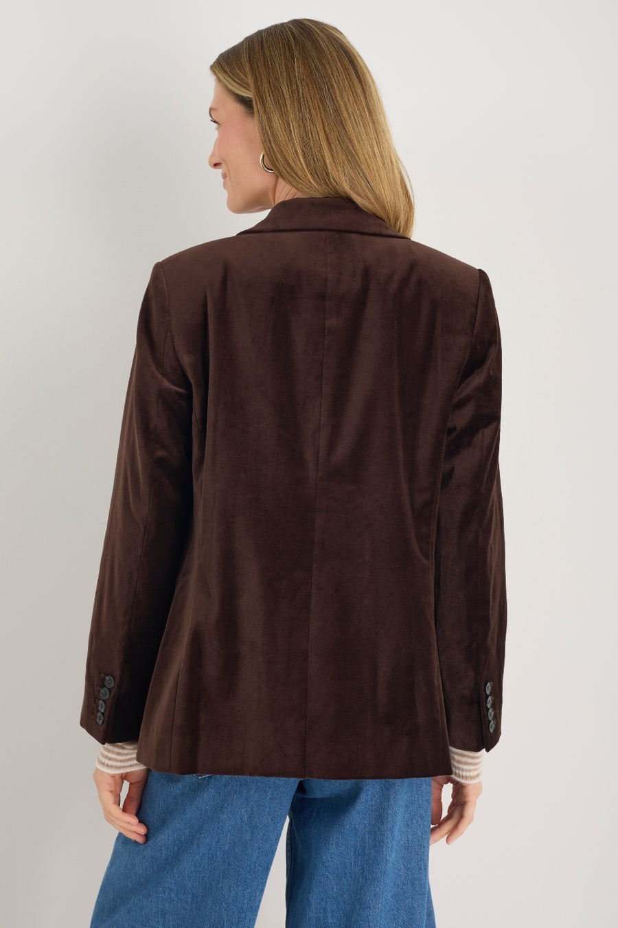 Iris Cotton Velvet Blazer - Cocoa