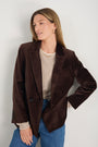 Iris Cotton Velvet Blazer - Cocoa