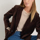 Iris Cotton Velvet Blazer - Cocoa