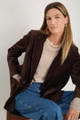 Iris Cotton Velvet Blazer - Cocoa
