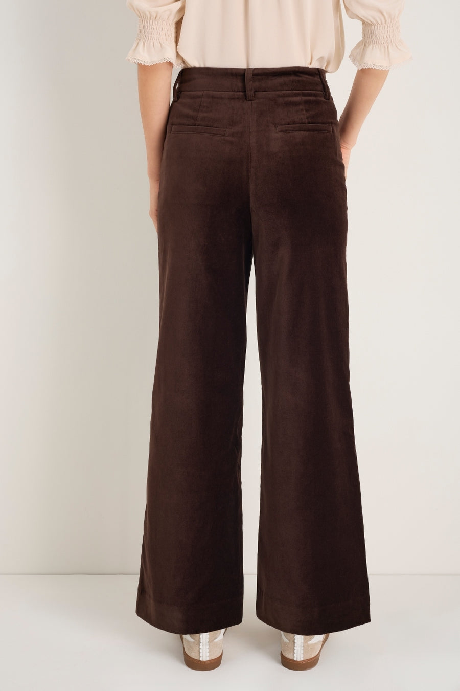 Iris Cotton Velvet Trouser - Cocoa