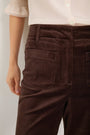 Iris Cotton Velvet Trouser - Cocoa