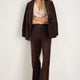 Iris Cotton Velvet Trouser - Cocoa