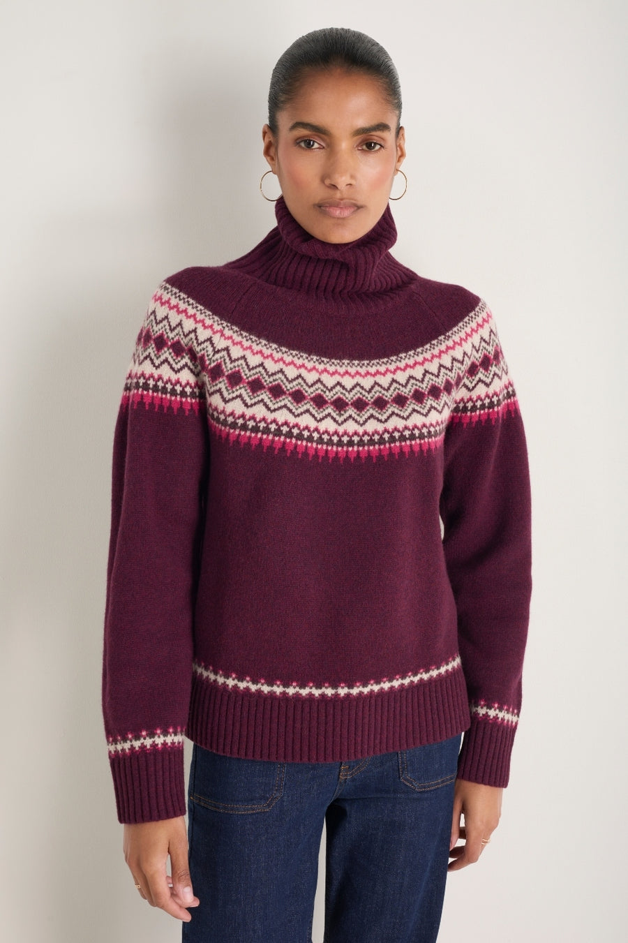 Iris Fairisle Jumper - Deep Fig