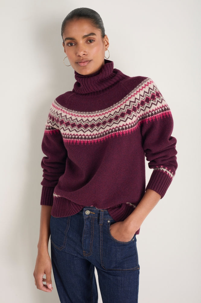 Iris Fairisle Jumper - Deep Fig