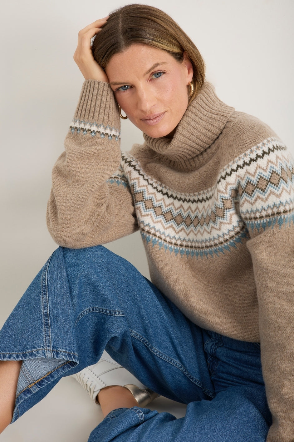 Iris Fairisle Jumper - Oat Melange – WYSE London