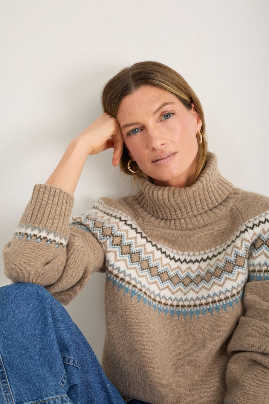 Iris Fairisle Jumper - Oat Melange