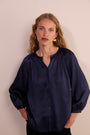 Isla Silk Satin Blouse - Midnight