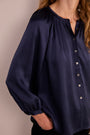 Isla Silk Satin Blouse - Midnight