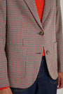 Ingrid Blazer - Tan/Red Check