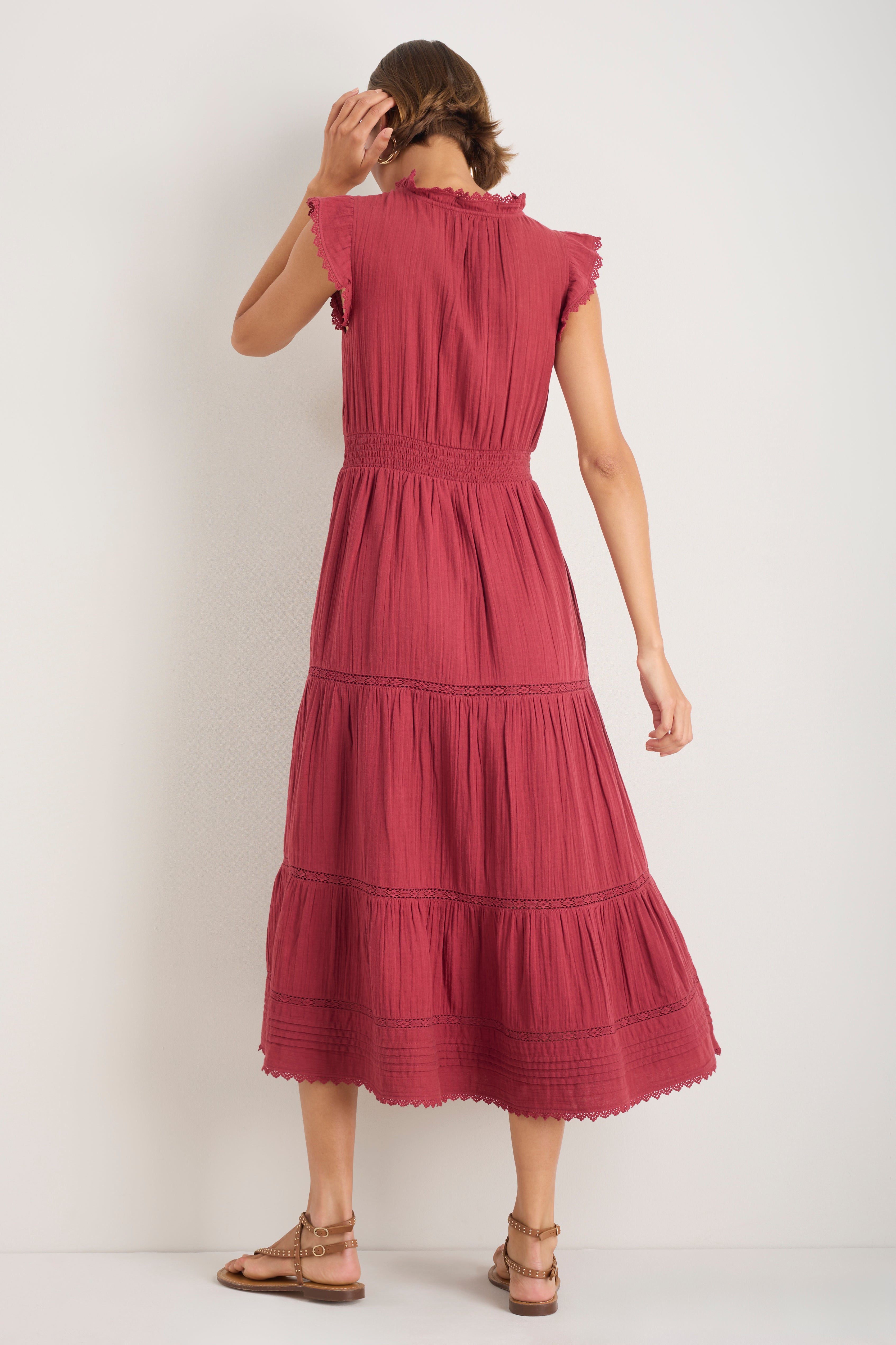 Jacinda Dress - Sangria Red
