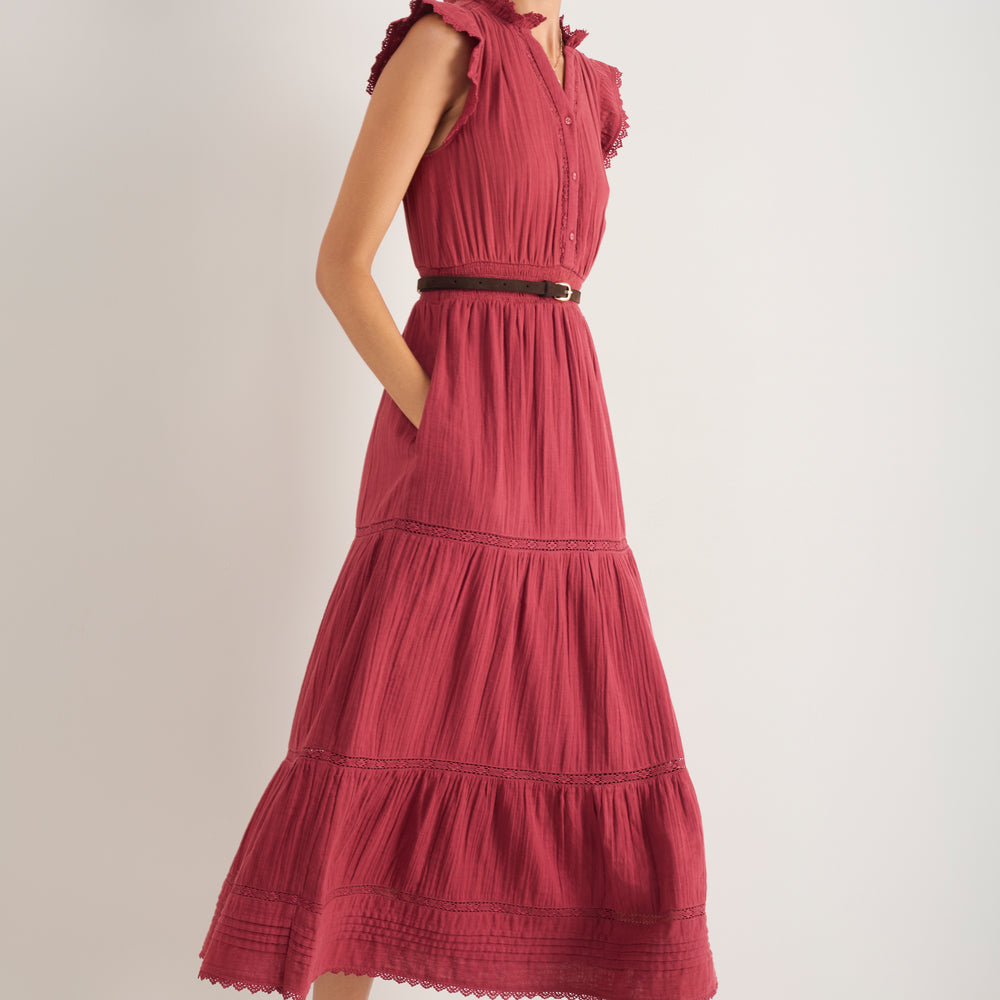 Jacinda Dress - Sangria Red WYSE London Jacinda Dress - Sangria Red WYSE London