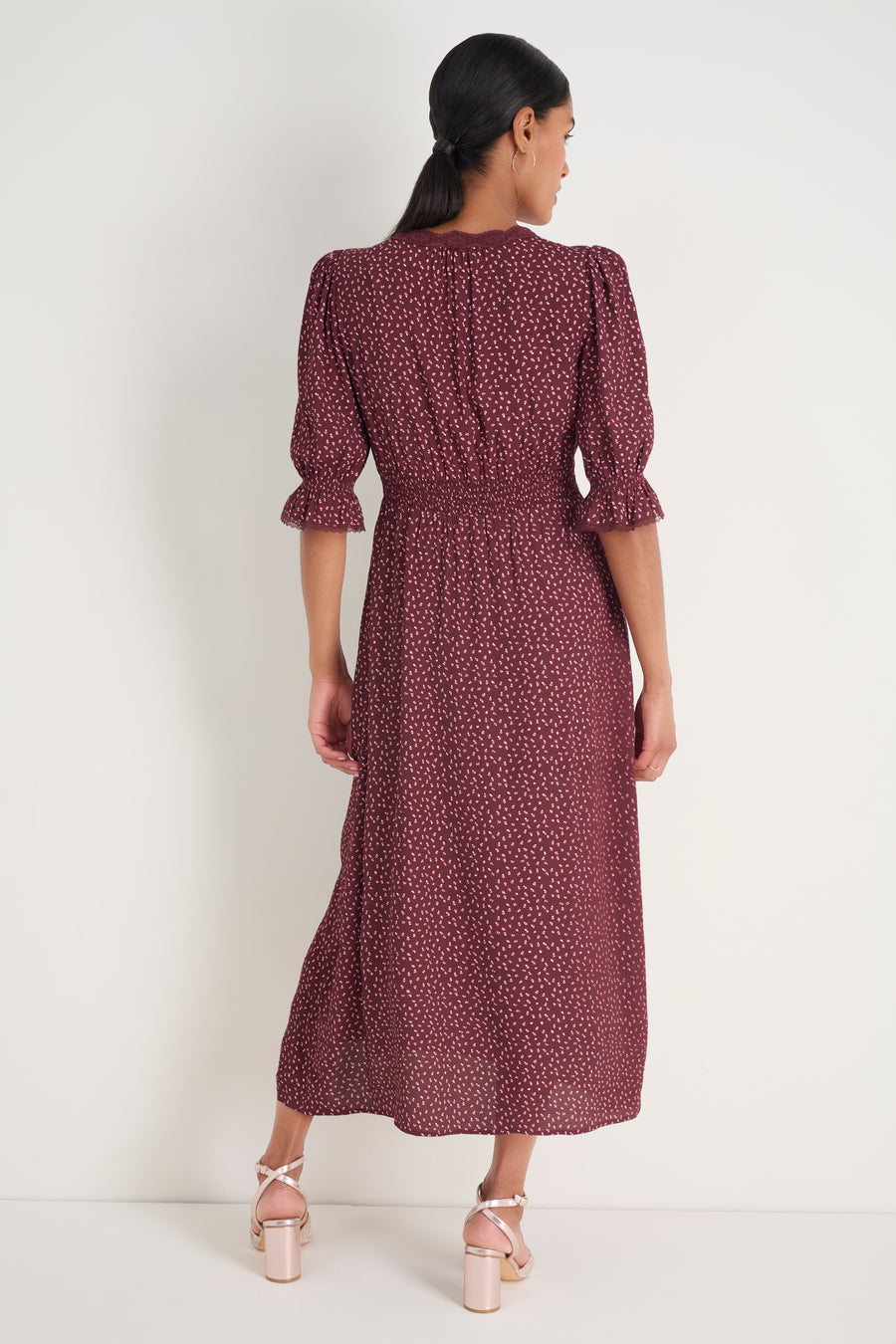 Jamie Dress - Merlot Seed Print