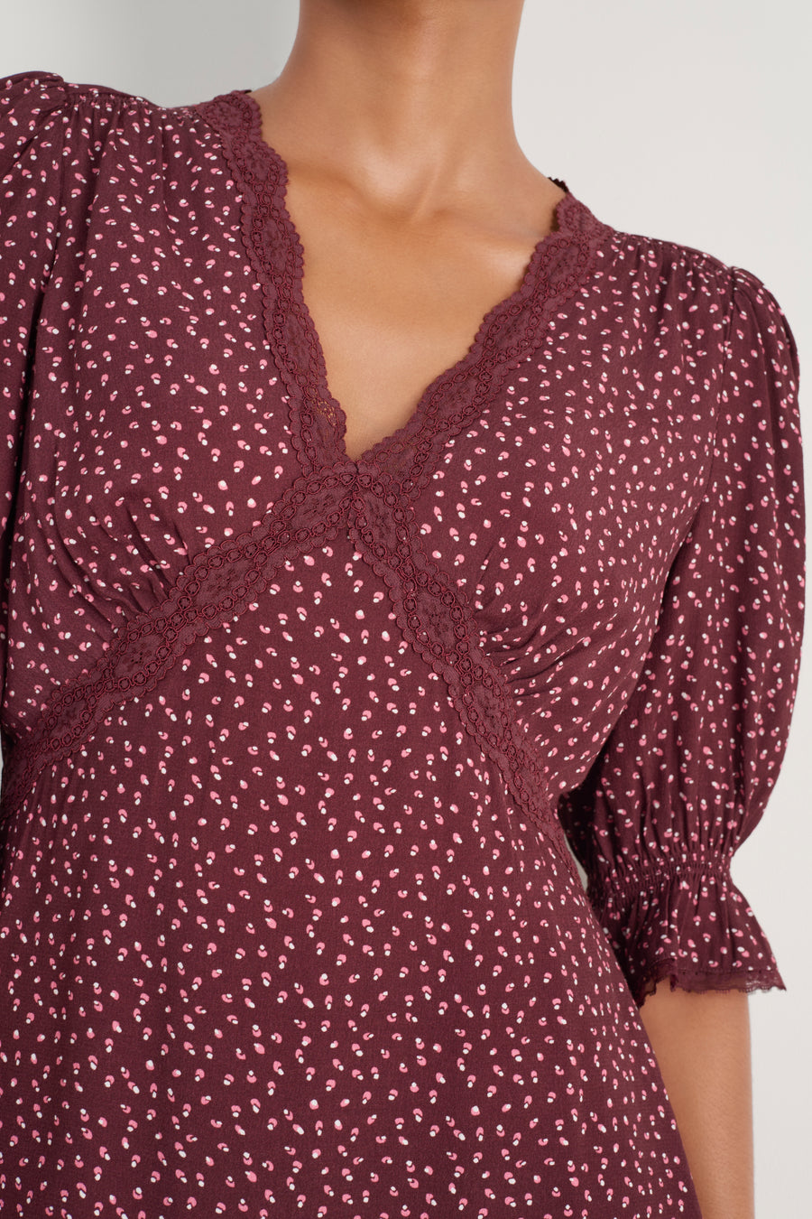 Jamie Dress - Merlot Seed Print