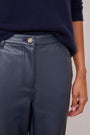 Josie Faux Leather Trouser - Blue/Black