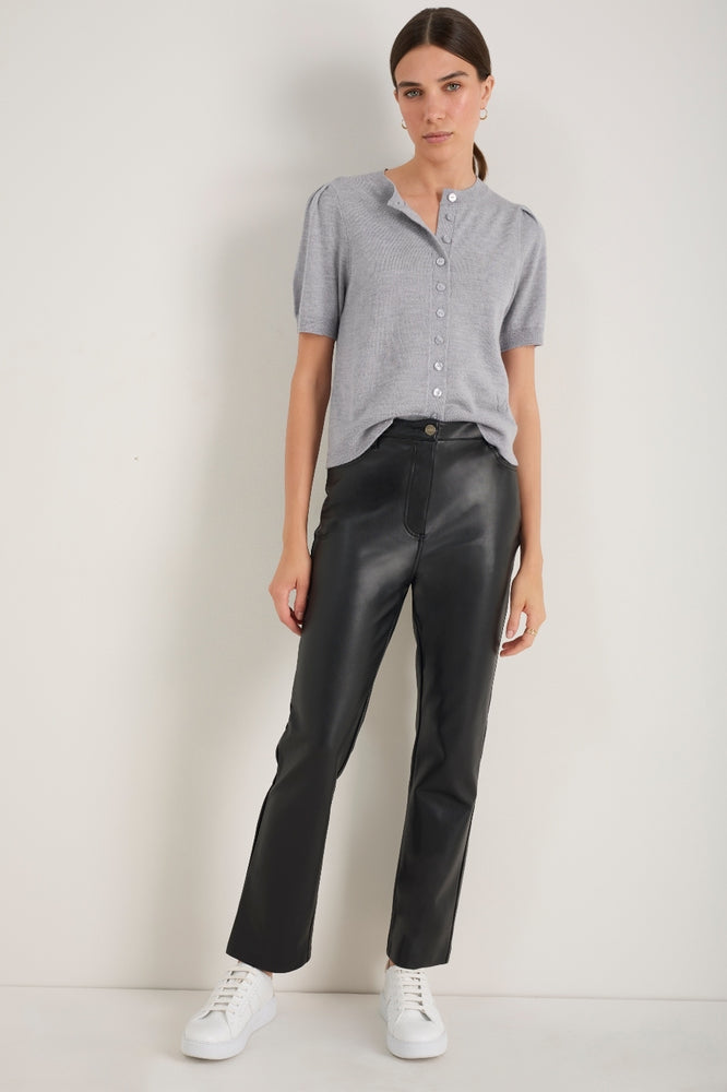 Josie Faux Leather Trouser - Black WYSE London Josie Faux Leather Trouser - Black WYSE London