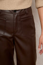 Jules Faux Leather Trousers - Mocha
